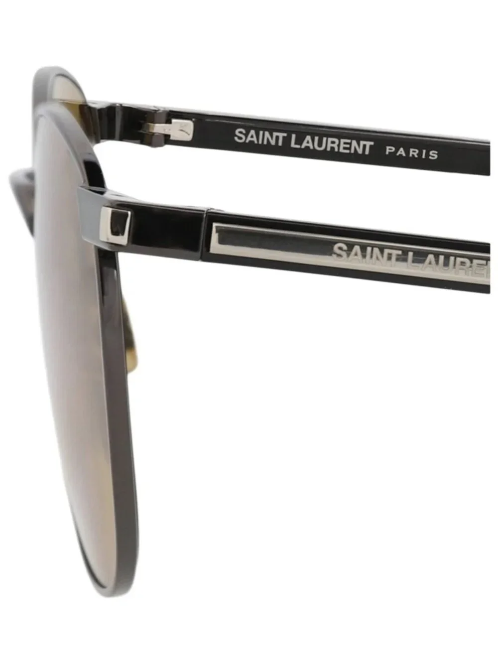 New Saint Laurent Women's Sunglasses Round Oval Metal Frame Unisex Ruthenium